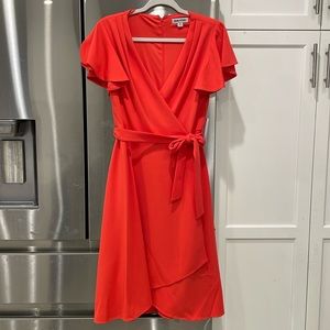 Shelby & Palmer Orange Wrap midi Dress size 6